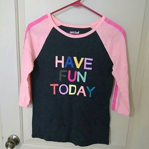 Cat and Jack Baseball Tee Shirt Rainbow colors XL